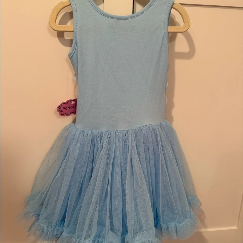Popatu Light Blue Rosette Tulle Dress